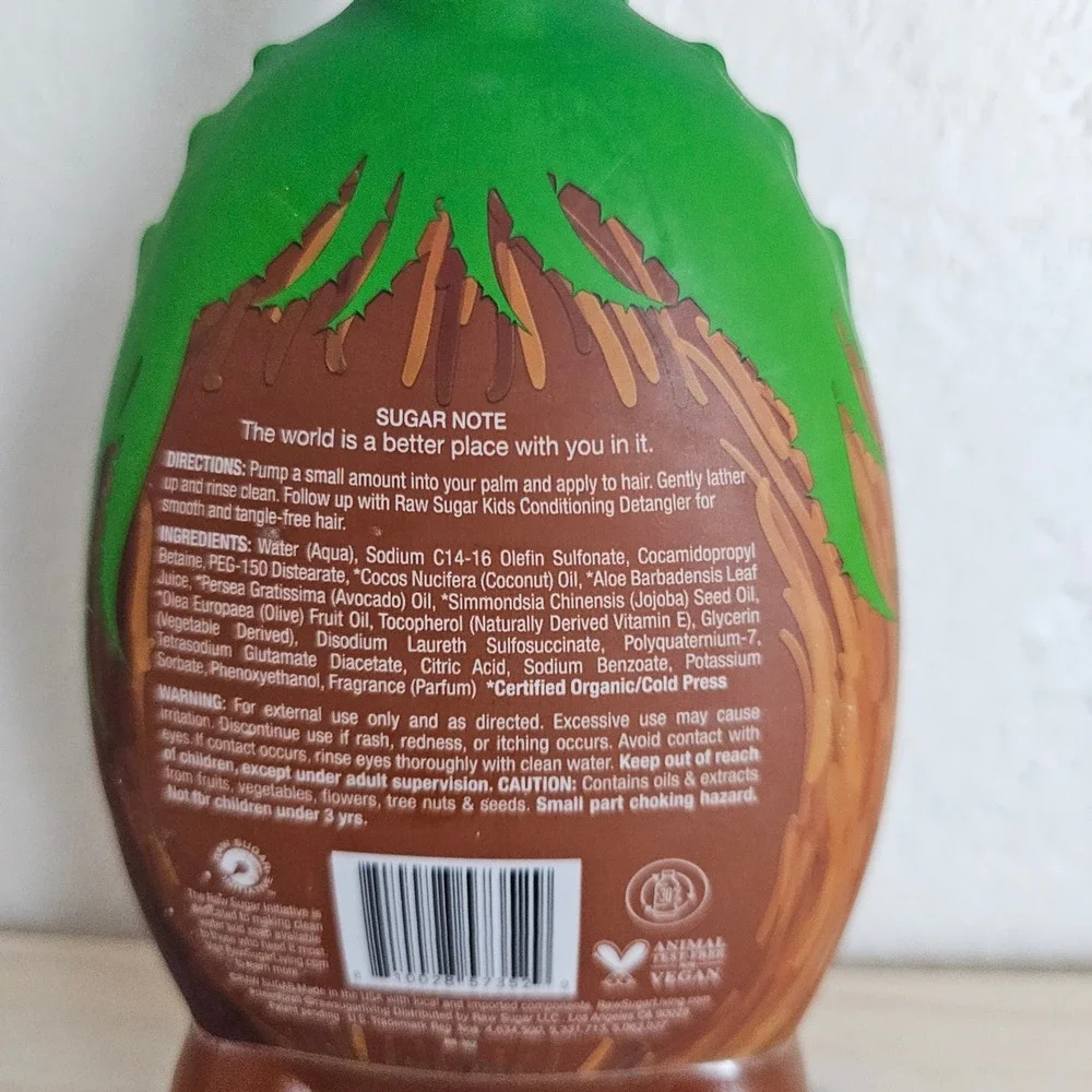 Raw Sugar Kids 2 in 1 Shampoo & Conditioner Coconut + Aloe Vera 12 fl oz New